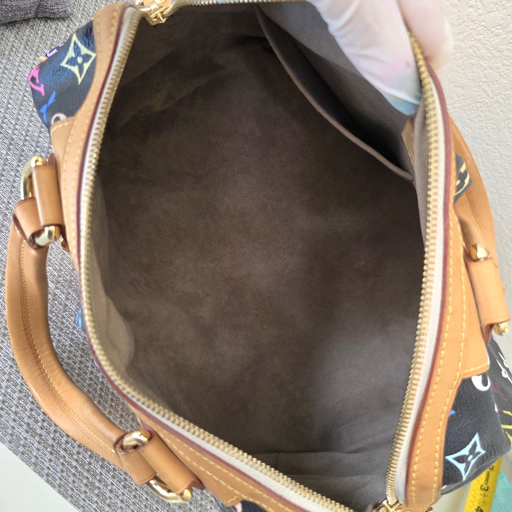 Louis Vuitton Black Monogram Multicolor Murakami Gold Studded Courtney Satchel - Picture 8 of 15